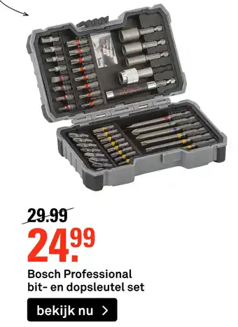 Karwei Bosch Professional bit- en dopsleutel set aanbieding