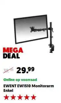 MediaMarkt Ewent EW1510 Monitorarm Enkel aanbieding