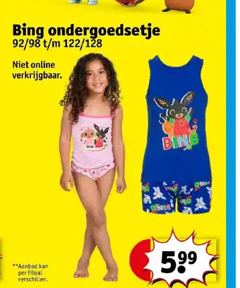 Kruidvat Bing ondergoedsetje 92/98 t/m 122/128 aanbieding