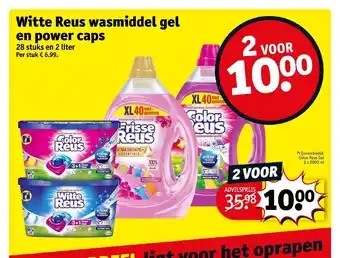 Kruidvat Witte Reus wasmiddel gel en power caps 2L aanbieding