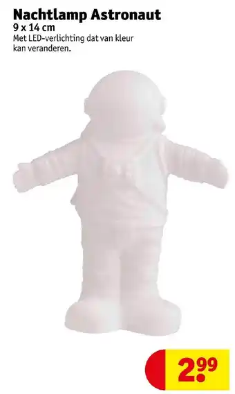 Kruidvat Nachtlamp Astronaut 9x14cm aanbieding