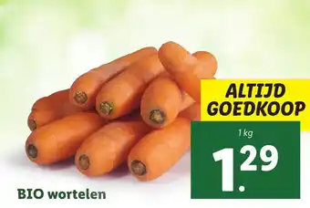 Lidl BIO wortelen 1 kg aanbieding