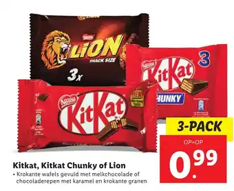 Lidl Kitkat, Kitkat chunky of Lion 3-pack aanbieding