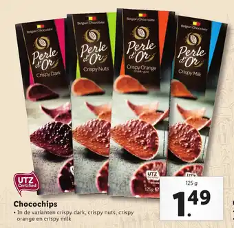 Lidl Perle d'Or Chocochips 125g aanbieding