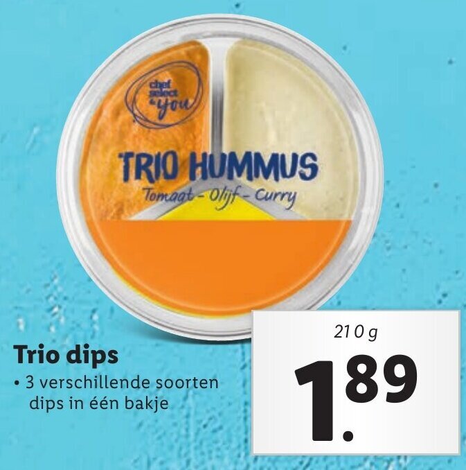 Chef select & you Trio dips 210g aanbieding bij Lidl