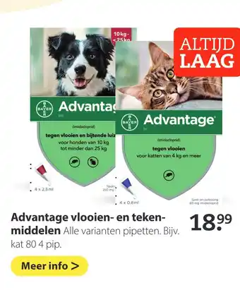 Boerenbond Advantage vlooien- en tekenmiddelen aanbieding