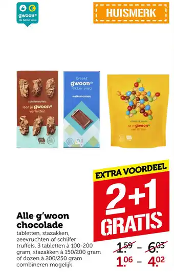 Coop Alle g'woon chocolade aanbieding