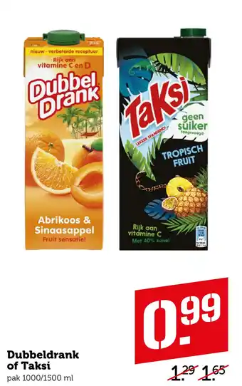 Coop Dubbeldrank of Taksi aanbieding