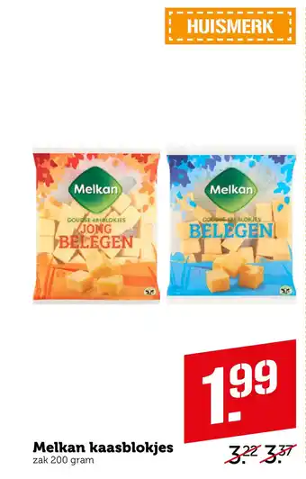 Coop Melkan kaasblokjes aanbieding