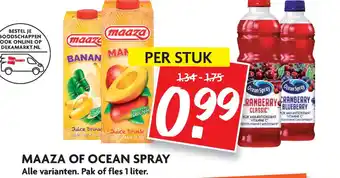 Dekamarkt Maaza of ocean spray aanbieding