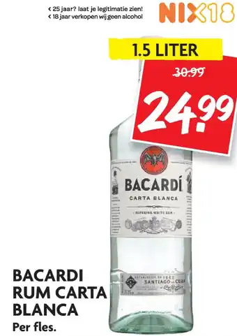 Dekamarkt Bacardi rum carta blanca aanbieding