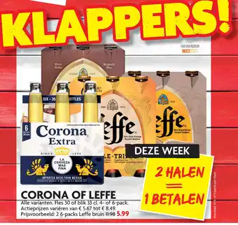 Dekamarkt Corona of leffe aanbieding