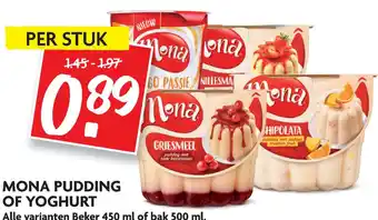 Dekamarkt Mona pudding of yoghurt aanbieding