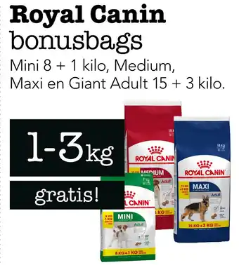 Dierspecialist Royal Canin bonusbags aanbieding