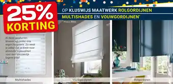 Kluswijs op kluswijs maatwerk rolgordijnen multishades en vouwgordijnen* aanbieding