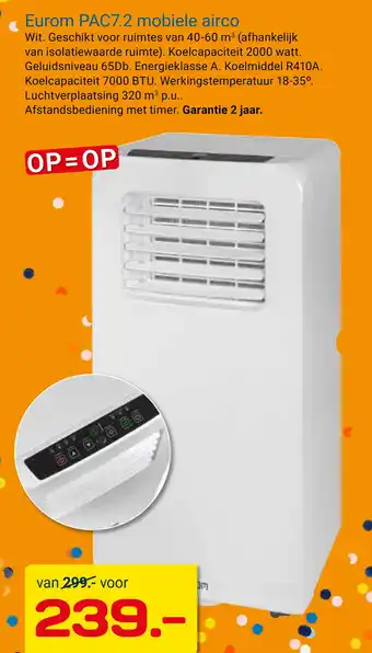 Kluswijs Eurom PAC7.2 mobiele airco aanbieding