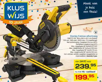 Kluswijs Stanley Fatmax afkortzaag aanbieding