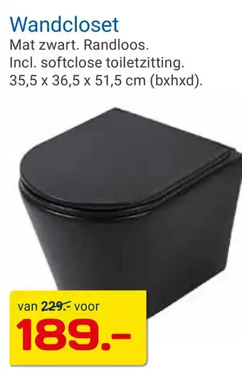 Kluswijs Wandcloset aanbieding