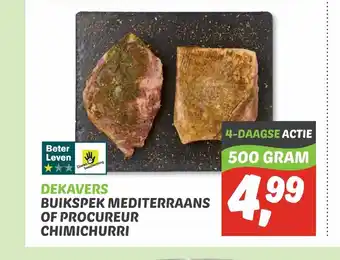 Dekamarkt Dekavers Buikspek Mediterraans of Procureur Chimichurri 500 gram aanbieding