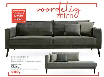 IN.HOUSE 3,5 Zitsbank Divaro aanbieding