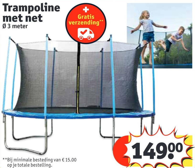 Trampoline met net aanbieding bij Kruidvat