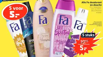 Trekpleister Alle Fa deodorant en douche aanbieding