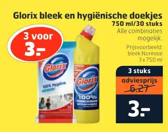 Trekpleister Glorix bleek en hygiënische doekjes aanbieding