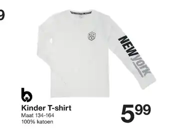 Zeeman Kinder T-shirt Maat 134-164 100% katoen aanbieding