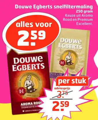 Trekpleister Douwe Egberts snelfiltermaling aanbieding