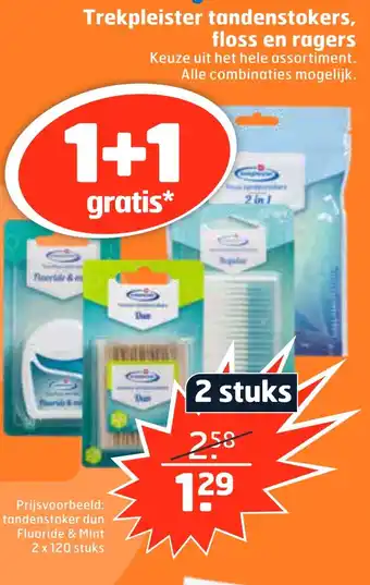 Trekpleister Trekpleister tandenstokers, floss en ragers aanbieding