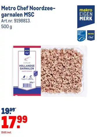 Makro Metro Chef Noordzeegarnalen MSC aanbieding