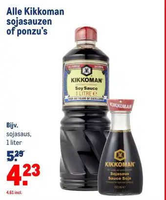 Makro Alle Kikkoman sojasauzen of ponzu's aanbieding