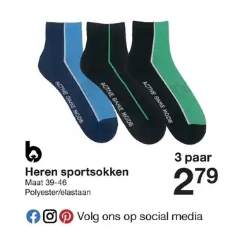 Zeeman Heren sportsokken Maat 39-46 3-paar aanbieding