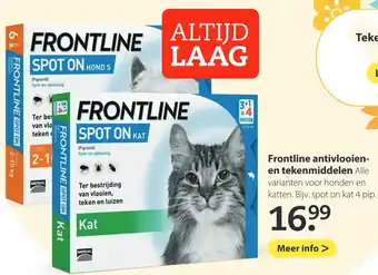 Pets Place Frontline antivlooien- en tekenmiddelen aanbieding