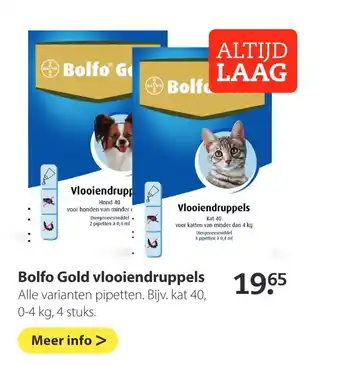 Pets Place Bolfo Gold vlooiendruppels aanbieding