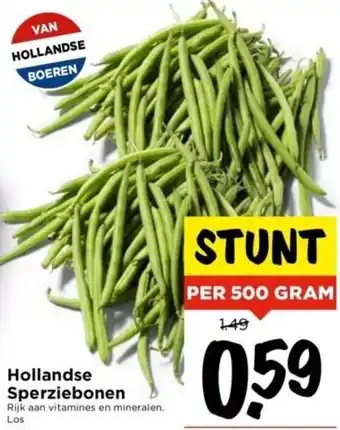 Vomar Voordeelmarkt Hollandse Sperziebonen 500g aanbieding