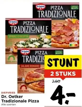 Vomar Voordeelmarkt Dr. Oetker Tradizionale Pizza 2 stuks aanbieding