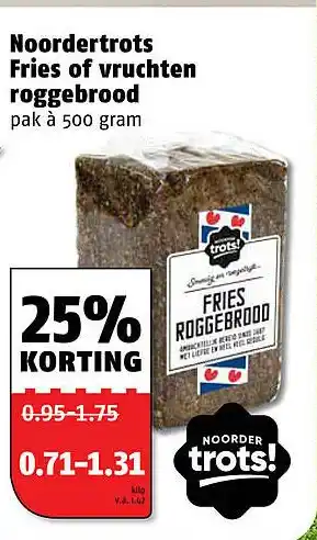 Poiesz Noordertrots Fries of vruchten roggebrood aanbieding