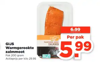 PLUS GIJS Warmgerookte zalmmoot aanbieding