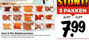 Vomar Voordeelmarkt Kies & Mix Barbecuevlees 3 pakken aanbieding