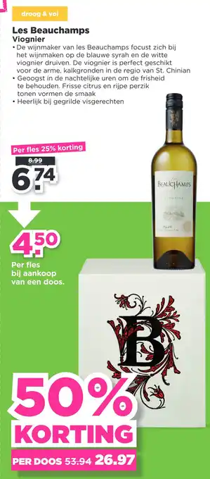 PLUS Les Beauchamps Viognier aanbieding