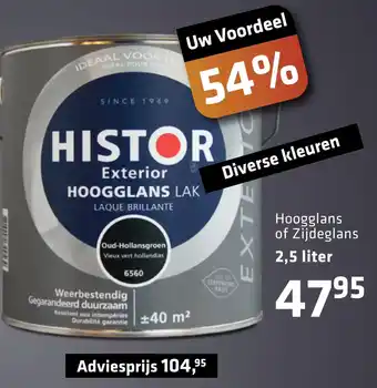 De voordeelmarkt Histor Hoogglans of Zijdeglans 2,5 liter aanbieding