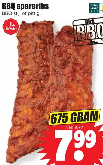 Dirk Bbq spareribs 675g aanbieding