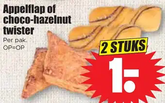 Dirk Appelflap of choco-hazelnut twister 2 stuks aanbieding