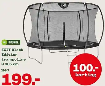 Welkoop Exit Black Edition trampoline 305 cm aanbieding