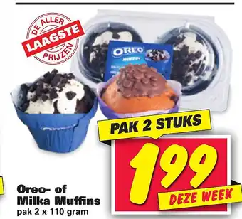 Nettorama Oreo- of Milka Muffins aanbieding
