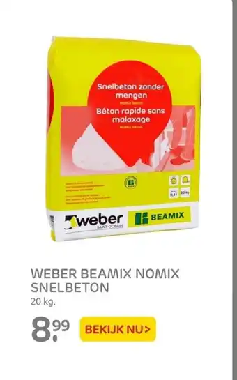 Praxis Weber Beamix Nomix Snelbeton 20 kg aanbieding