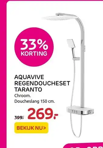 Praxis Aquavive Regendoucheset Taranto 150 cm aanbieding