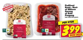 Nettorama Padifood Bami-, Nasi- of Mihoen Goreng of Babi Pangang aanbieding