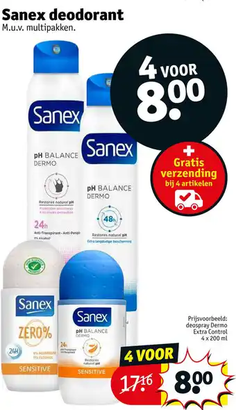 Kruidvat Sanex deodorant aanbieding